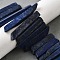Natural Lapis Lazuli Beads Strands, Rectangle, Top Drilled, 22~60x6~14x6~9mm, Hole: 1.5~2mm, about 17~22pcs/strand, 7.48''~8.07''(19~20.5cm)