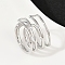 304 Stainless Steel Cuff Rings, Stainless Steel Color, 16mm, US Size 8 1/2(18.5mm)