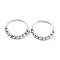 Brass Finger Ring, with Round Beads, Platinum, US Size 8, Inner Diameter: 18mm