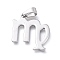 Non-Tarnish 304 Stainless Steel Pendants, Constellation/Zodiac Sign, Stainless Steel Color, Virgo, 31x28x1.5mm, Hole: 10x4.5mm
