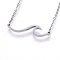 Non-Tarnish 304 Stainless Steel Pendant Necklaces, with Cable Chains and Lobster Claw Clasps, Wave, Stainless Steel Color, 18.11 inch(46cm), 1.5mm