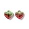 Spray Painted Alloy Pendants, Heart Charms, Lead Free & Nickel Free & Cadmium Free, Red, 10.5x9.5x5.5mm, Hole: 1.6mm