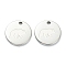 Non-Tarnish 304 Stainless Steel Charms, Flat Round with Bear, Stainless Steel Color, 11.5x1mm, Hole: 1.5mm