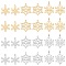 24Pcs 3 Style 201 Stainless Steel Snowflake Pendants, Golden & Stainless Steel Color, 23~26x18~21.5x1mm, Hole: 1.4~3mm, 8pcs/style