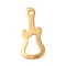 Ion Plating(IP) 304 Stainless Steel Pendants, Guitar Charm, Golden, 19x8.5x0.8mm, Hole: 1.2mm