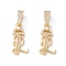 Eco-Friendly Brass Micro Pave Cubic Zirconia Pendants, Long-Lasting Plated, Real 18K Gold Plated, Cadmium Free & Lead Free, Letter, Letter.L, 16~20x7~11.5x1.5~2.2mm, Hole: 6.5x3.5mm
