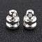 Brass Cord Ends, End Caps, Long-Lasting Plated, 925 Sterling Silver Plated, 6x4.5mm, Hole: 1mm, Inner Diameter: 3mm