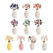 Natural Mixed Stone Chips Money Tree Decorations, Random Mixed Porcelain Vase Base with Copper Wire Feng Shui Energy Stone Gift for Home Office Desktop Decoration, 48~62x140mm