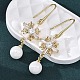 Серьги-гвоздики с цирконом из латуни EJEW-F362-08G-3