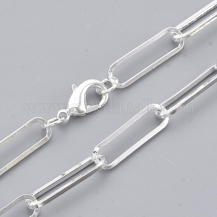 Колье из латуни с плоской овальной скрепкой MAK-S072-07B-S-1