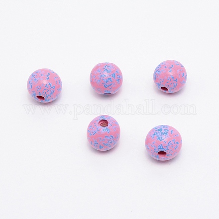 Печатные бусы из натурального дерева WOOD-TAC0007-60F-1