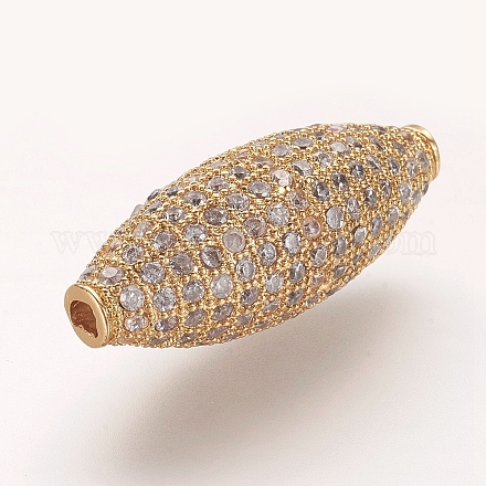Латунные микро проложить кубического циркония бусы ZIRC-L061-32G-1