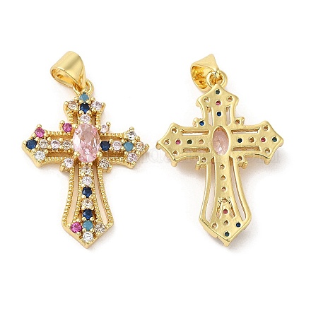 Латунные микро проложить кубического циркония подвески KK-M249-16G-02-1