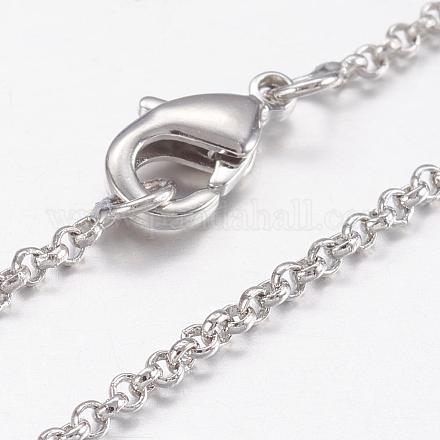 Латунь цепи ожерелья MAK-L009-10P-1