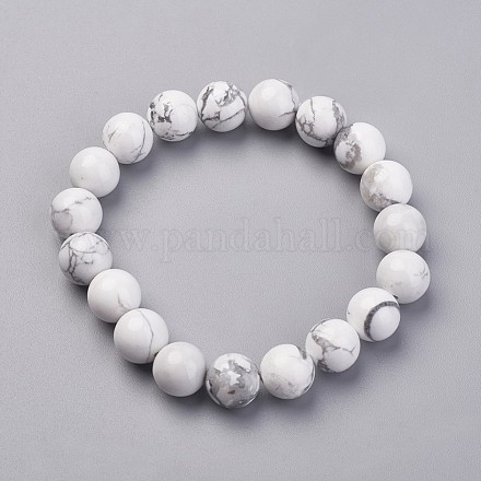 Естественно Howlite стрейч браслеты G-N0273-01-1