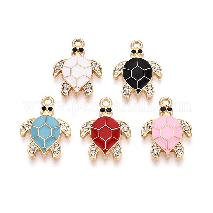 Rhinestone сплава и эмали подвески PALLOY-T092-40G-1