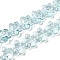 Transparent Glass Beads Strands, Plum Blossom, Dark Turquoise, 12~13x12~13x7mm, Hole: 1mm, about 59~60pcs/strand, 24.80~25.20''(63~64cm)