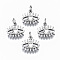 Non-Tarnish 304 Stainless Steel Charms, with Jump Rings, Eye, Stainless Steel Color, 12x13x2mm, Jump Ring: 5x0.8mm, 3.4mm inner diameter