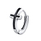 Non-Tarnish Stainless Steel Cross Huggie Hoop Earring for Men, Religion, Stainless Steel Color, 15x13.3mm