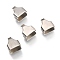 Non-Tarnish 201 Stainless Steel Ribbon Crimp Ends, Stainless Steel Color, 9.2x7.5mm