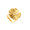 Stainless Steel Adjustable Finger Rings for Women, Real 18K Gold Plated, Flower