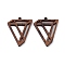 Walnut Wood Laser Cut Pendants, Hollow Charms, Undyed, Triangle, 37.5x29x2.5mm, Hole: 1.6mm