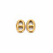 Ion Plating(IP) 304 Stainless Steel Connector Charms, Oval, Real 14K Gold Plated, 10x6.5x2mm, Hole: 2.5mm