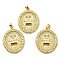 Brass with Cubic Zirconia Pendants, Long-Lasting Plated, Lead Free & Cadmium Free, Oval, Real 18K Gold Plated, 33.5x26x2.8mm, Hole: 3.2x4.5mm