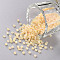 12/0 Grade A Round Glass Seed Beads, Transparent Frosted Style, AB Color Plated, Wheat, 2x1.5mm, Hole: 0.8mm, about 30000pcs/bag