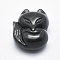 Natural Obsidian Pendants, Fox, 28x22x12.5mm, Hole: 1mm