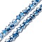 Transparent Glass Beads Strand, Star, Prussian Blue, 8~8.5x8~8.5x3.5~4mm, Hole: 1mm, about 50pcs/strand, 14.25~15.35 inch(36.2~39cm)