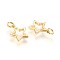 Brass Charms, with Jump Ring, Star, Golden, 14x12x2mm, Hole: 3mm