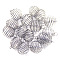 Iron Wire Pendants, Hollow, Round, Platinum, 15x14mm, Hole: 4mm
