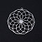Non-Tarnish 201 Stainless Steel Filigree Charms, polygon with Flower, Stainless Steel Color, 35.5x34.5x1mm, Hole: 1.6mm