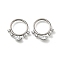 304 Stainless Steel Clear Cubic Zirconia Horse Eye Hoop Nose Rings, Platinum, 15.5x15.5x3mm, Inner Diameter: 9.7mm