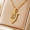 Fashionable Arrow Brass Cubic Zirconia Pendant Necklaces, Dapped Chain Necklace for Women, Golden, 15.75 inch(40cm)
