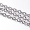 Lead Free & Nickel Free Iron Cable Chains, Unwelded, with Spool, Oval, Platinum Color, 6.2x4.5x1.2mm, about 164.04 Feet(50m)/roll