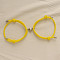Alloy Heart-shaped Magnetic Braided Rope Bracelets for Couple Girlfriends, Yellow, 5-1/2~10-1/4 inch(14~26cm)