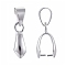 Brass Pinch Bails, Ice Pick, Silver, 14x7mm, Hole: 4x6mm