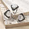 Natural Quartz Crystal Adjustable Rings, Antique Silver Tone Brass Finger Rings, Rhombus, 22mm, Inner Diameter: 18mm