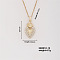 Elegan Brass Micro Pave Cubic Zirconia Heart Pendant Necklace for Women, Golden, 15.75 inch(400mm)