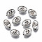 Tibetan Style Alloy Beads, Cadmium Free & Lead Free, Oval with Ohm/Aum, Antique Silver, 8x5x4mm, Hole: 1.5mm, about 1810pcs/1000g