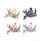 Brass Micro Pave Cubic Zirconia Links, Mermaid, Colorful, Mixed Color, 21x21x3mm, Hole: 1.4mm