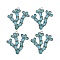 Synthetic Turquoise Pendants, Cactus Charms, with Alloy Settings, Cadmium Free & Lead Free, Antique Silver, 47x45x4mm, Hole: 3.5mm