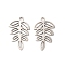Non-Tarnish 201 Stainless Steel Pendants, Laser Cut, Hollow, Leafy Branch Charms, Stainless Steel Color, 20x12.5x1mm, Hole: 1.4mm
