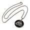 Non-Tarnish 201 Stainless Steel Pendant Necklaces, Flat Round with the Eye of Horus, Stainless Steel Color, 23.43 inch(59.5cm)