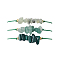 3Pcs 3 Styles Gemstone Braided Bead Bracelets, with Brass Beads, Chip, Inner Diameter: 2-7/8 inch(7.3cm), 1pc/style