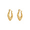 Real 18K Gold Plated 304 Stainless Steel Hoop Earrings, Rhombus, 25x22.6mm