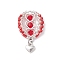Glass Seed Beaded Hot Air Balloon Pendants, with Alloy Heart Charms and 304 Stainless Steel Open Jump Rings, Red, 33.5x16.5~19.5x6.5mm, Hole: 1.5mm