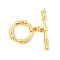 Brass Toggle Clasps, Cadmium Free & Nickel Free & Lead Free, Ring, Real 18K Gold Plated, Ring: 15x12.5x2.5mm, Hole: 1mm, Bar: 21.5x4.5x2.5mm, Hole: 1mm